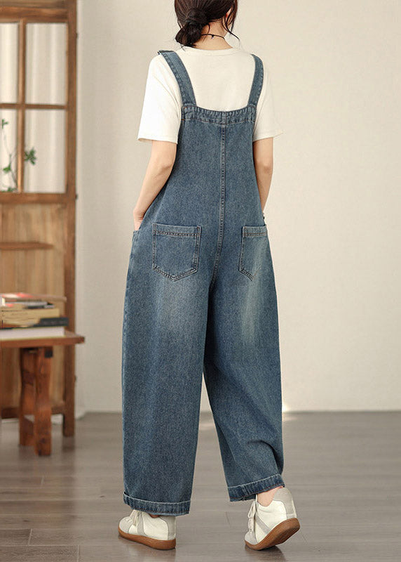 Art Blue Patchwork Jumpsuits Summer
