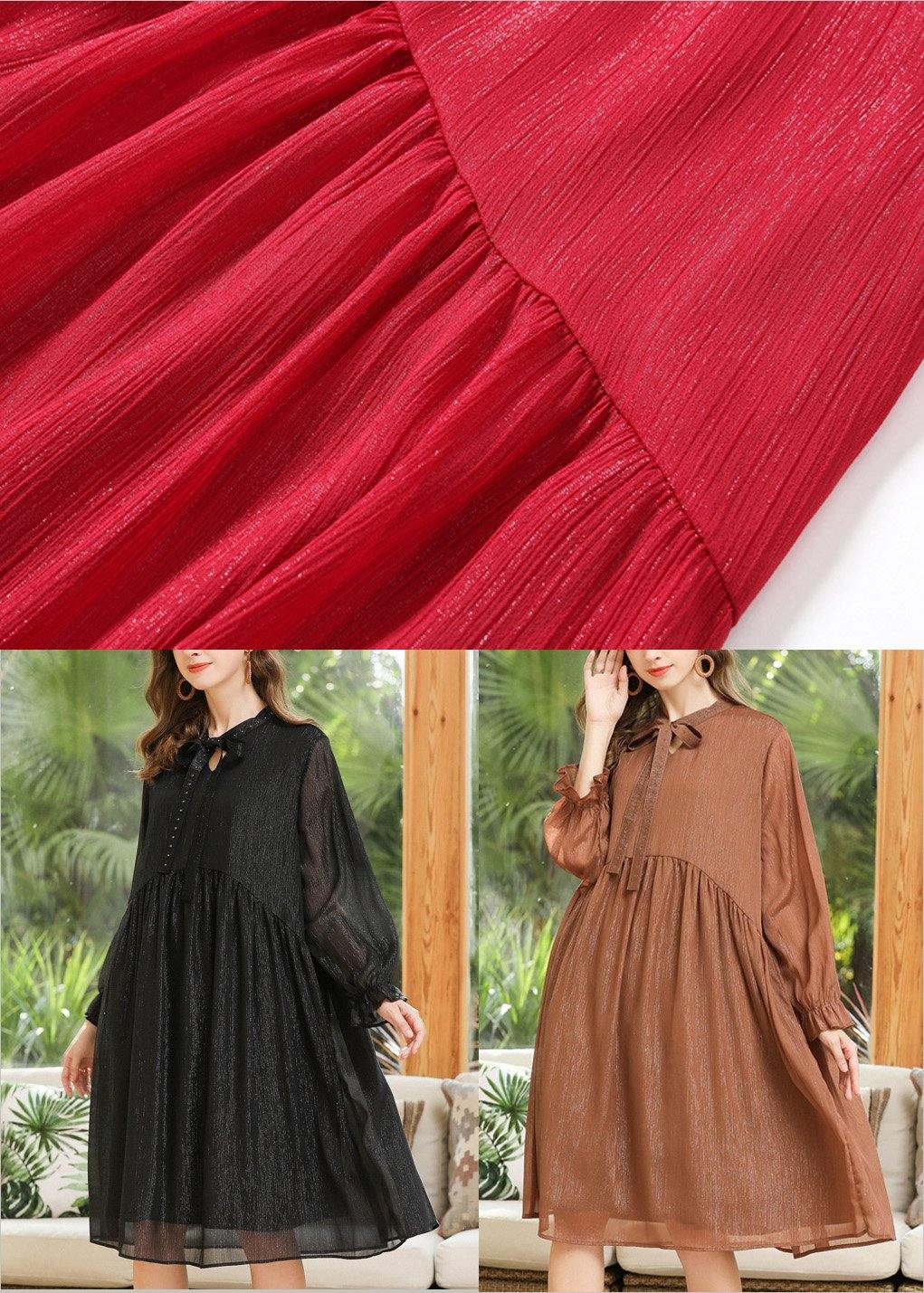 Khaki Long Sleeve Chiffon Summer Dresses