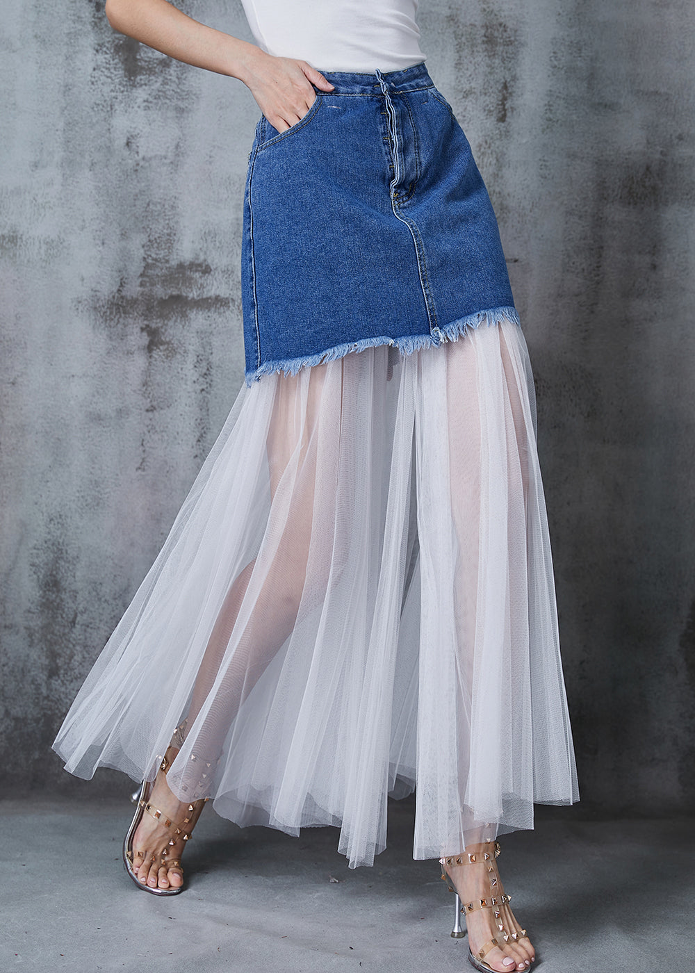 White Wear on Both Sides Tulle Holiday Skirts Summer