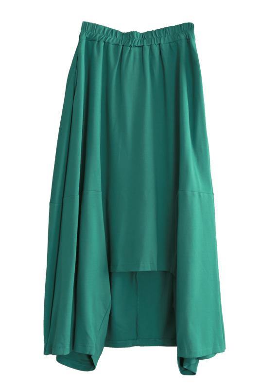 Classy Green Ideas Elastic Waist Asymmetric Pants