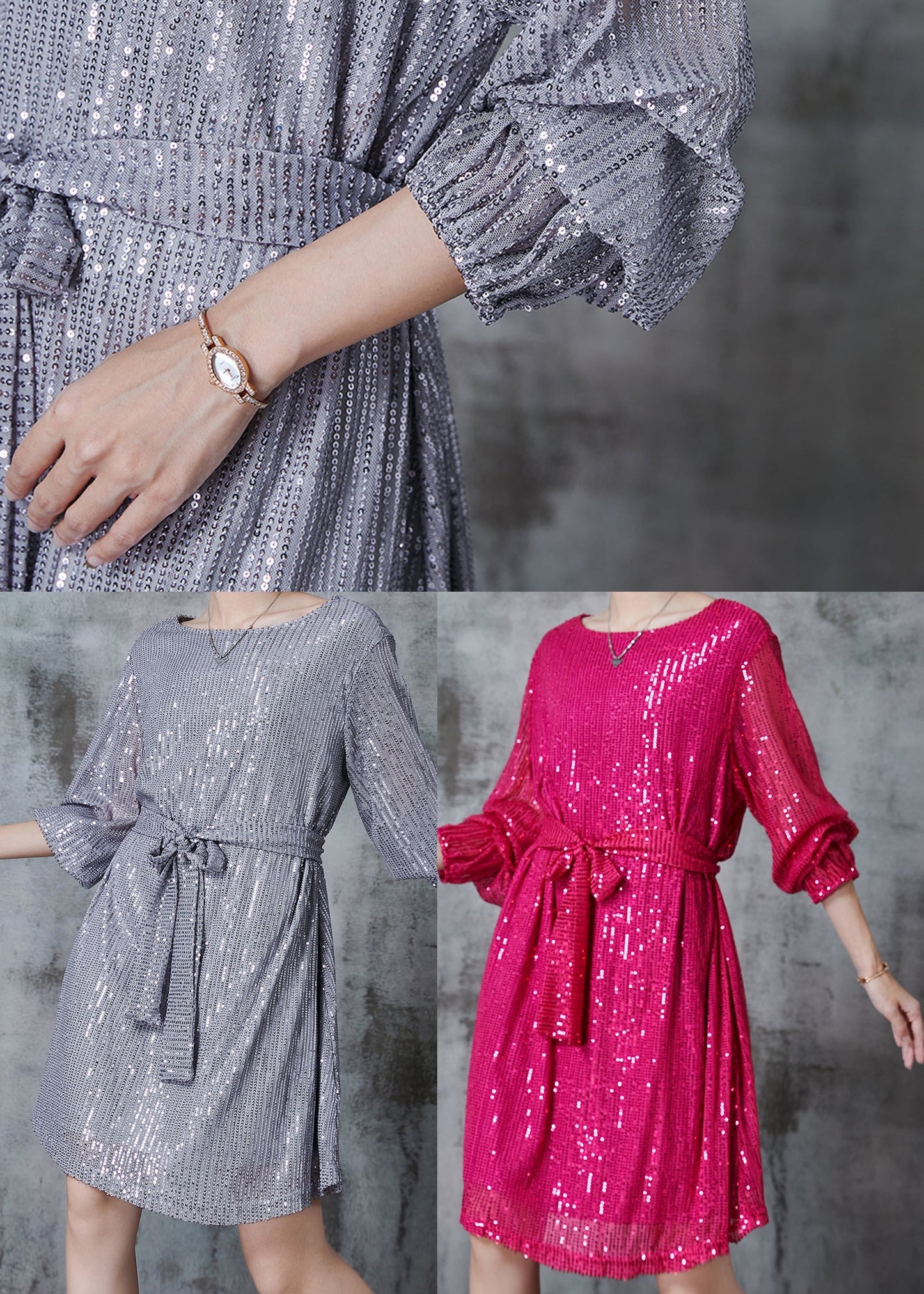 Diy Rose Sequins Tie Waist Tulle Day Dress Spring
