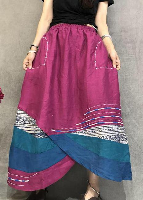 Linen Skirrts Summer Thin Breathable Color Matching Loose Irregular Skirt