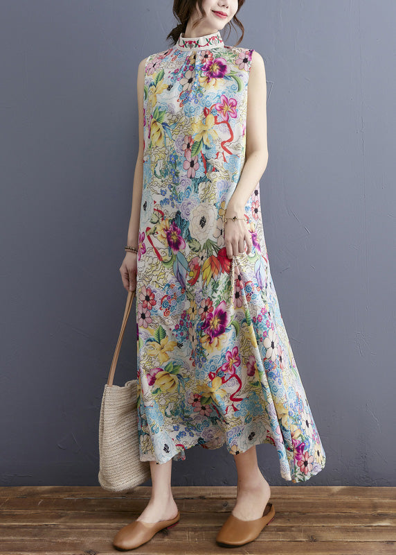 Turtleneck Print Holiday Maxi Dresses Summer