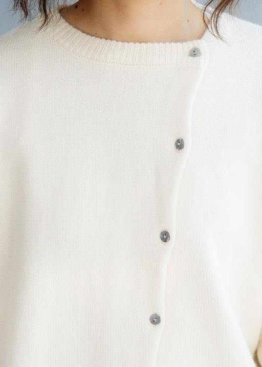 For Work O Neck Beige Knitwear Long Sleeve Knit Blouse