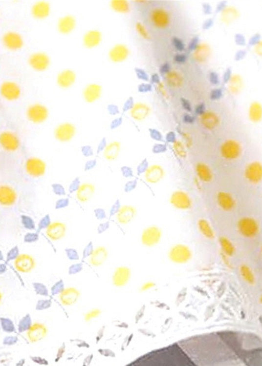 Handmade Beige O-neck Print Patchwork Baby Mid Dress Sleeveless