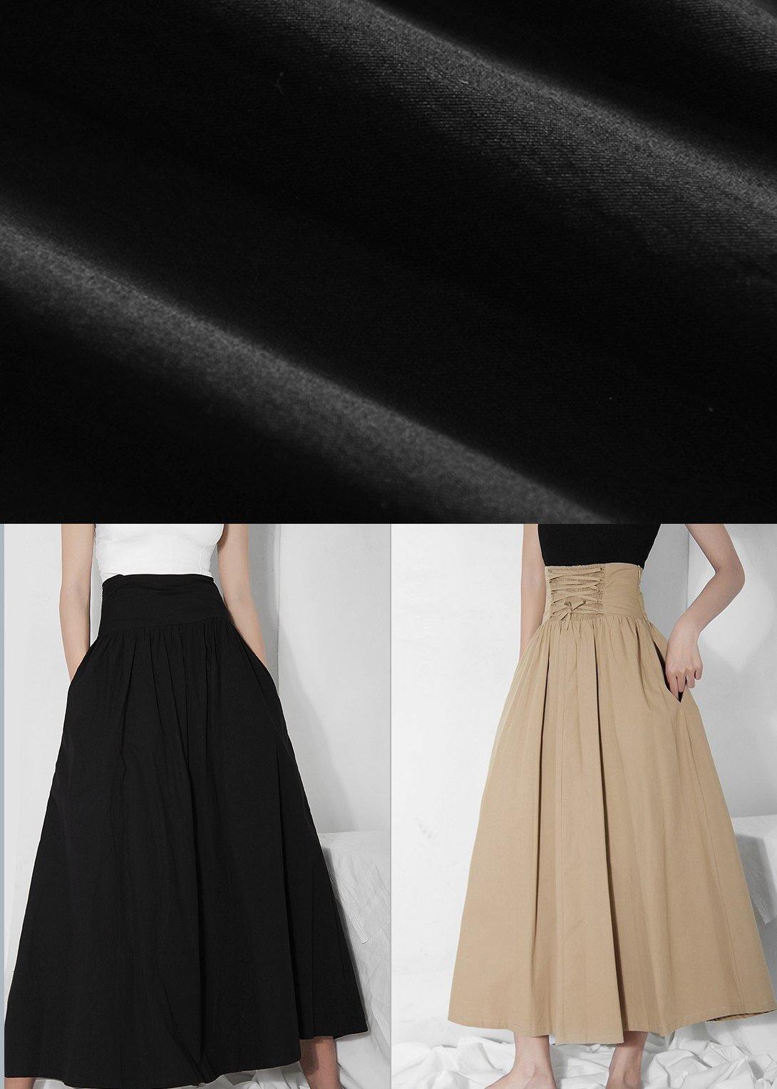 Khaki Tie Waist Ruffles Summer Skirts