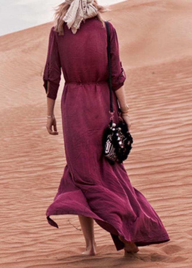 Mulberry Button Beach Gown Maxi Dresses