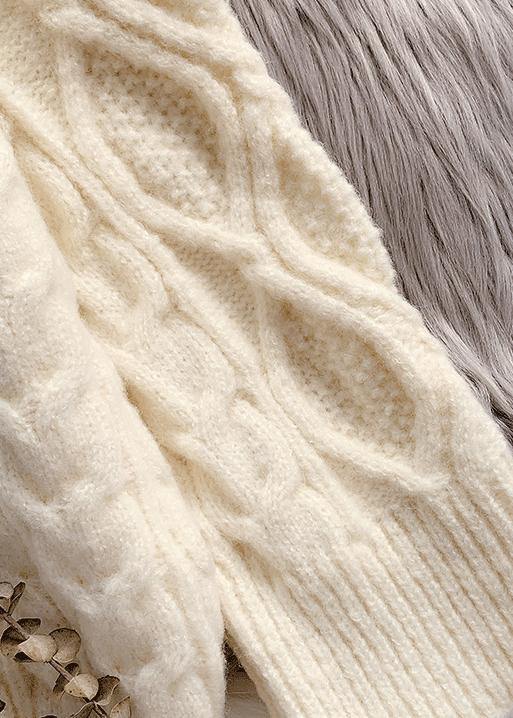 Pullover Beige Sweater Weather Street Style O Neck Baggy Hipster Knitted Tops