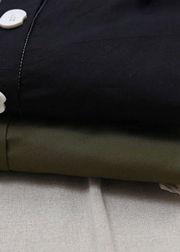 Simple Black Pockets Cotton Long Shirts Summer Dress