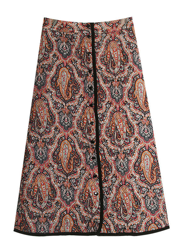 French Print Fine Cotton Filled Skirts Winter
