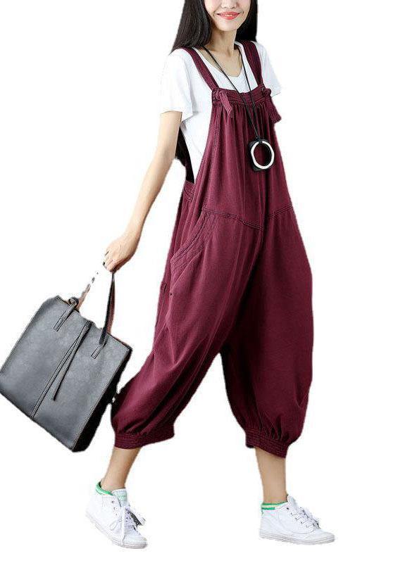 Blue Pockets Button Fall Cotton Romper