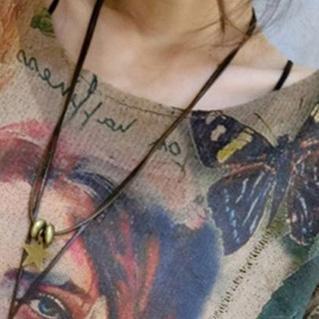 Autumn Print Knit Pullover O Neck Sweaters