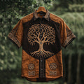 Men's Viking Mythology Tree Of Life  Lapel Shirt artswardrobe