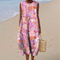 Women's Vintage Floral Art Print Casual Dress artswardrobe