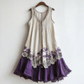 Vintage Lace Floral Embroidery Patchwork Art Tank Midi Dress artswardrobe