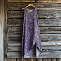 Women's  Bohemian Style Flowers Art Irregular Design Sleeveless Dress artswardrobe