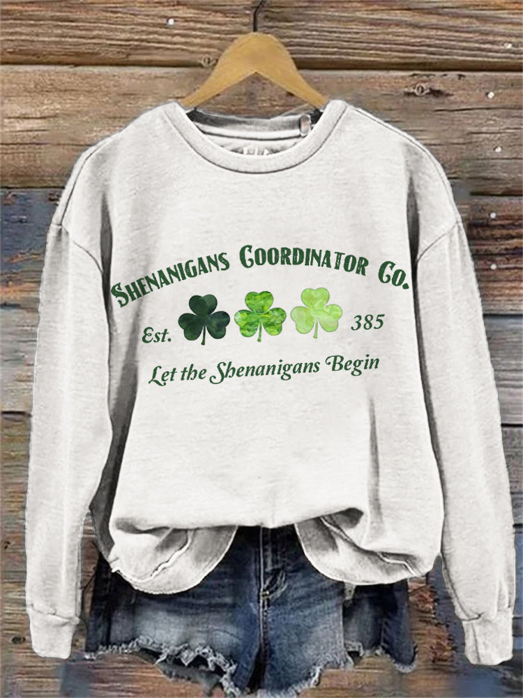 Comstylish Shenanigans Coordinator Co. Shamrocks Graphic Sweatshirt