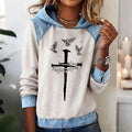 Comstylish Women's Peace Doves And Faith Cross Art Casual Hoodie