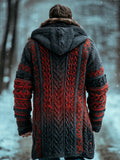 Halloween Gradient Men's Hooded Twist Sweater Cardigan elevenforest