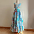 Women's Vintage Floral Patch Sleeveless Casual Dress artswardrobe