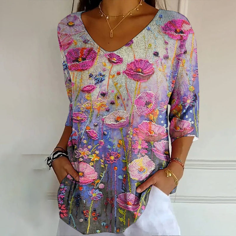 Vintage Bohemian Vintage Floral Art T-shirt artswardrobe