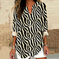 Comstylish Vintage Geometric Print Linen Shirt