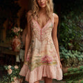 Women's Water Lily Inspired Oil Painting Comfy Tank Dress artswardrobe