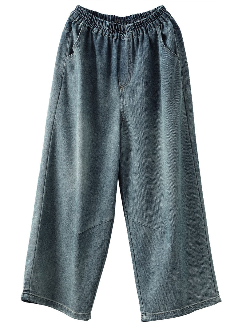 Soft Pocket Denim Straight-leg Pants