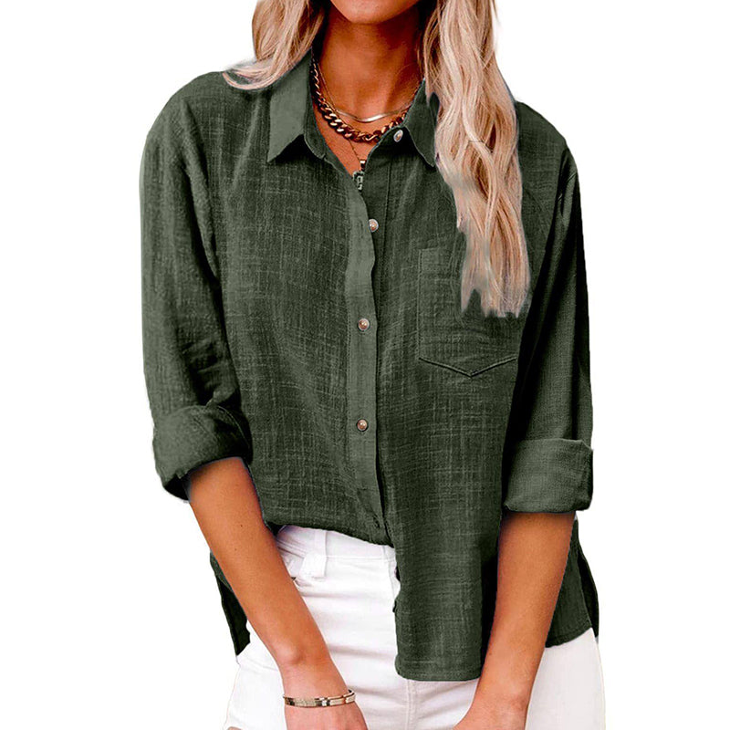Comstylish Women's Loose Simple Long Sleeve Shirts