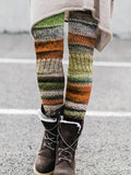 Vintage Colorblock Patchwork Cozy Knit Leggings elevenforest