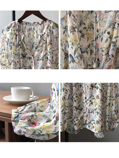 Summer Artsy V-neck Loose Shirt