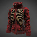 Comstylish Women's Vintage Skull Art Cozy Zipper Sweater Cardigan
