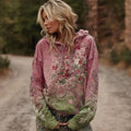 Women's Viking Blossoming Tree Of Life Tie-dye Hoodie artswardrobe
