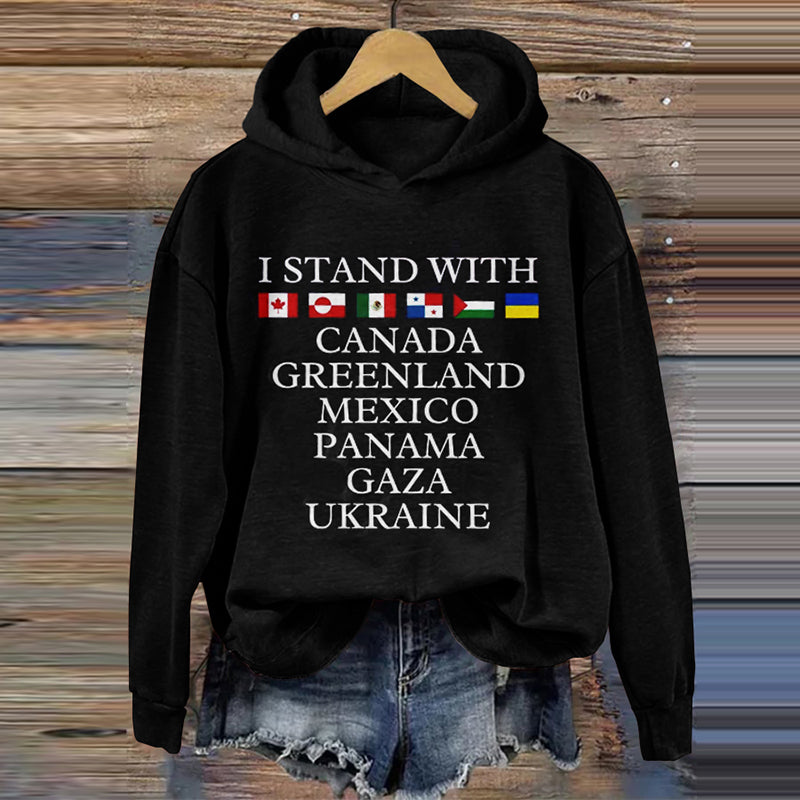 Women's I Stand With You All Long Sleeve Flag Hoodie elevenforest