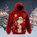 Comstylish Men's Santa Claus Festive Plush Hoodie