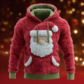 Comstylish Retro Christmas Men's Flannel Hooded Sweatshirt