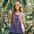 Women's Bohemian Floral Print Cozy Top artswardrobe