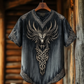 Men's  Viking Tribal Dragon Celtic Art Linen Shirt artswardrobe