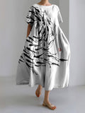 Japanese Art Vintage Sea World Flock Of Fish Print Casual Art Linen Bl