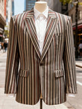 Casual Stripe Art Print Blazer