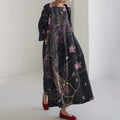 Comstylish Japanese Art Fish Print Loose Midi Dress