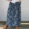 Comstylish Floral Print Casual Loose Pocket Skirt
