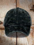 Cute Cat Face Pattern Vintage Washed Cap elevenforest
