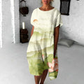 Comstylish Japanese Art Flowy Midi Dress