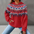 Vintage Waffle Geometric Print Women's Sweatshirt elevenforest