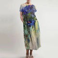 Comstylish Oil Painting Floral Pattern Women'S Dress