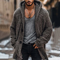 Men's Fairman Island Jacquard Chunky Knit Vintage Hooded Cardigan artswardrobe