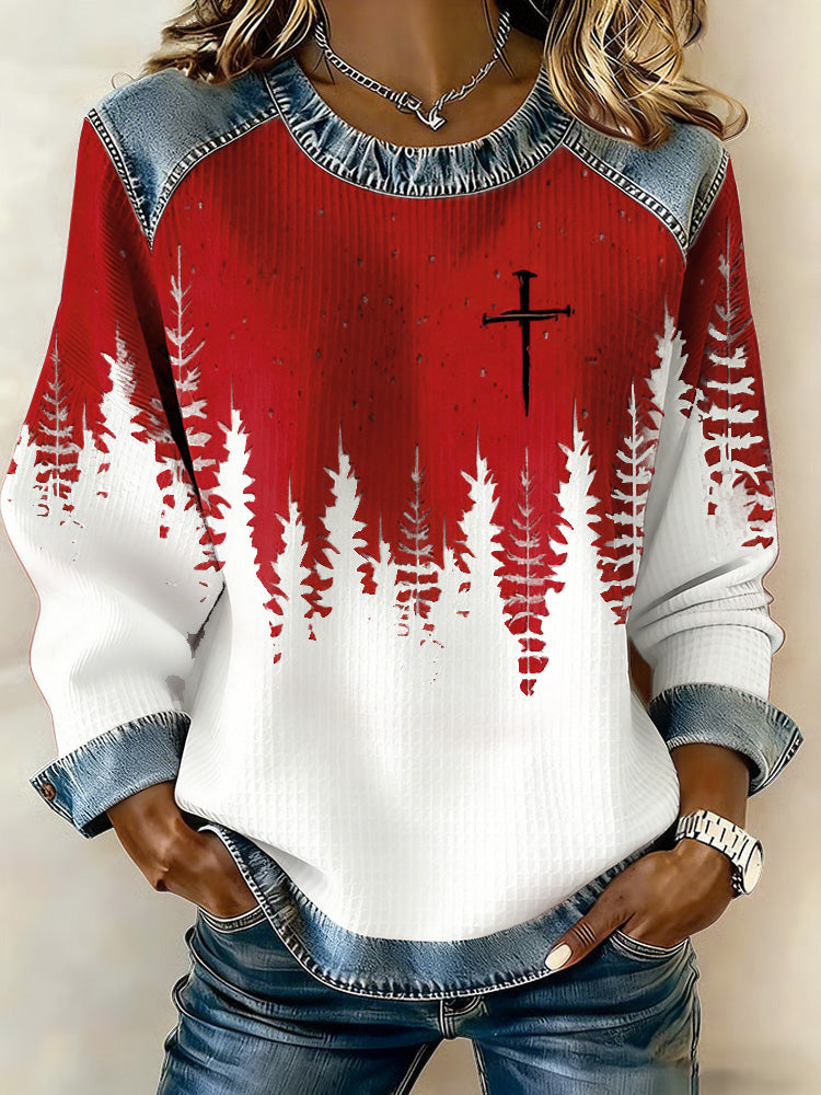 Comstylish Women's Christmas Faith Print Sweatshirt