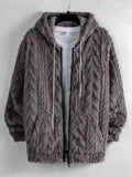 Men's Solid Color Warm Hooded Fleece Jacket artswardrobe