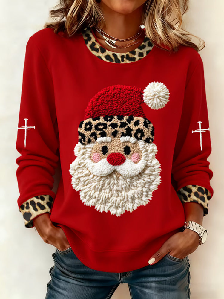 Comstylish Women's Christmas Faith Print Crew Neck Sweatshirt